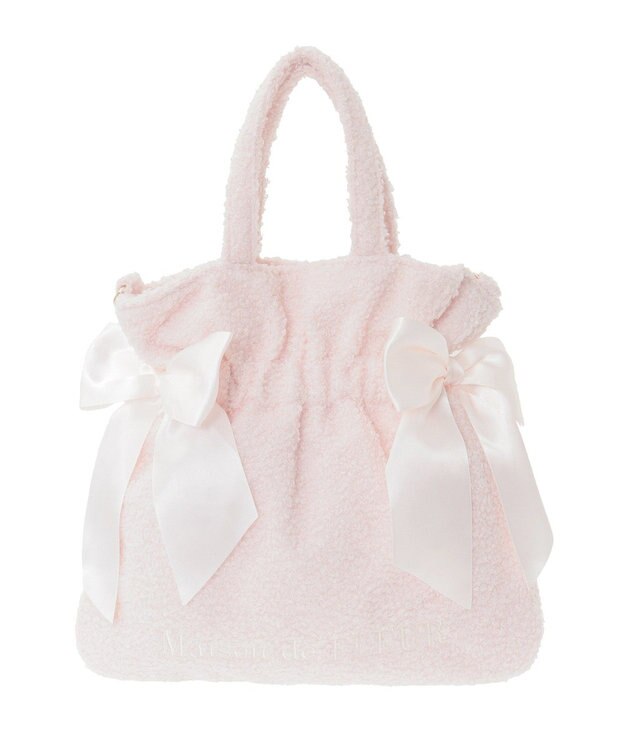 Maison de FLEUR ボアダブルリボン2Wayトートバッグ Pink