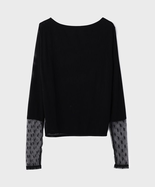 GRACE CONTINENTAL アセテートシアーカットトップ ブラック