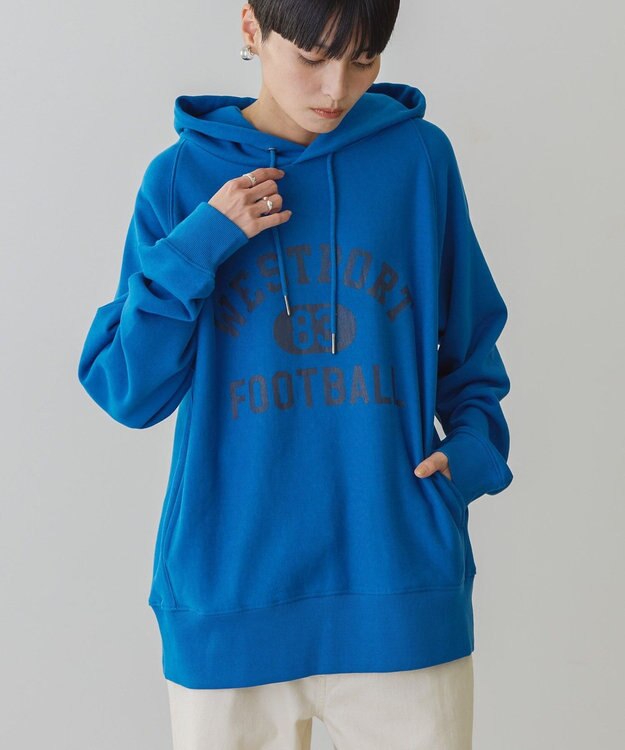 AMERICAN HOLIC ＦＯＯＴＢＡＬＬ　フーディーＢＩＧスウェット Blue