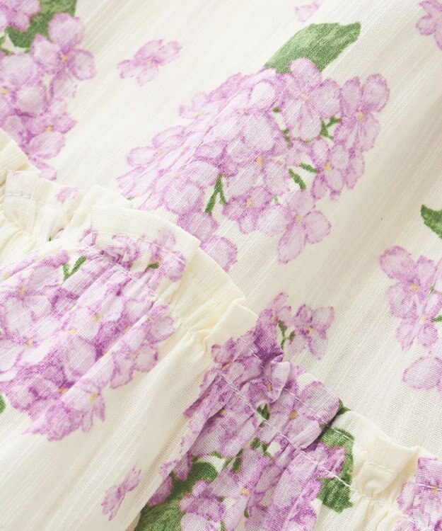 ANY KIDS ショート丈 浴衣 セット オフホワイト×アジサイ