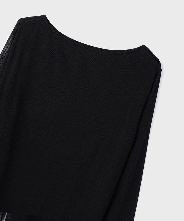 GRACE CONTINENTAL アセテートシアーカットトップ ブラック