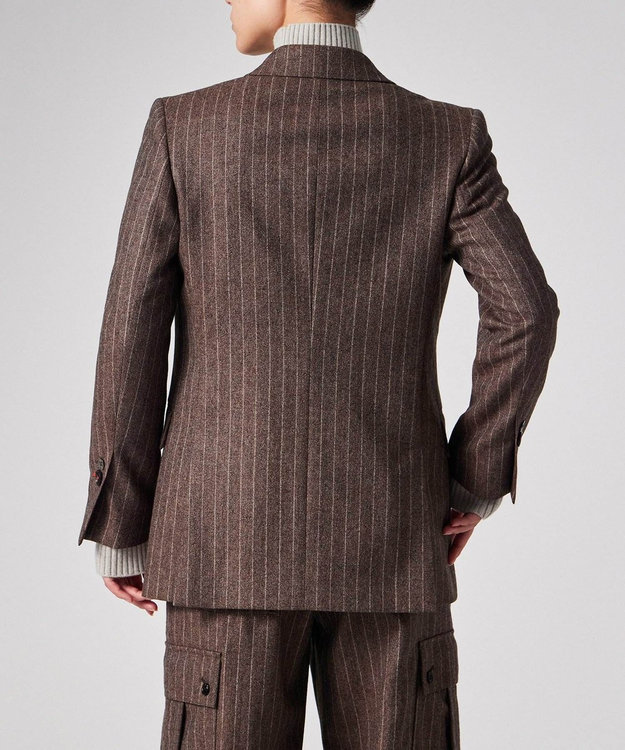 Paul Smith ストライプ ウール ダブルジャケット ブラウン