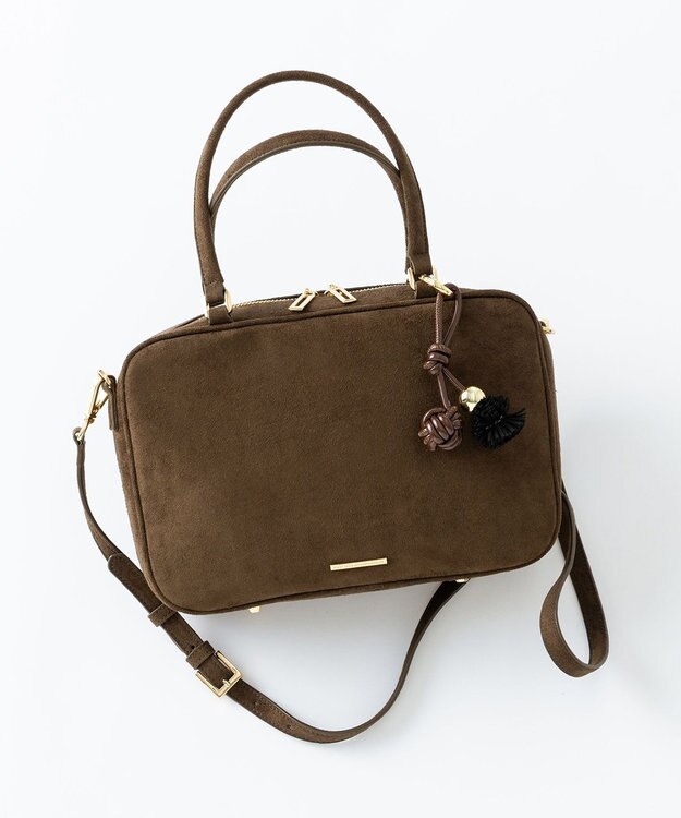 23区 【WEB&一部店舗限定】スエード ボストン バッグ カーキ系