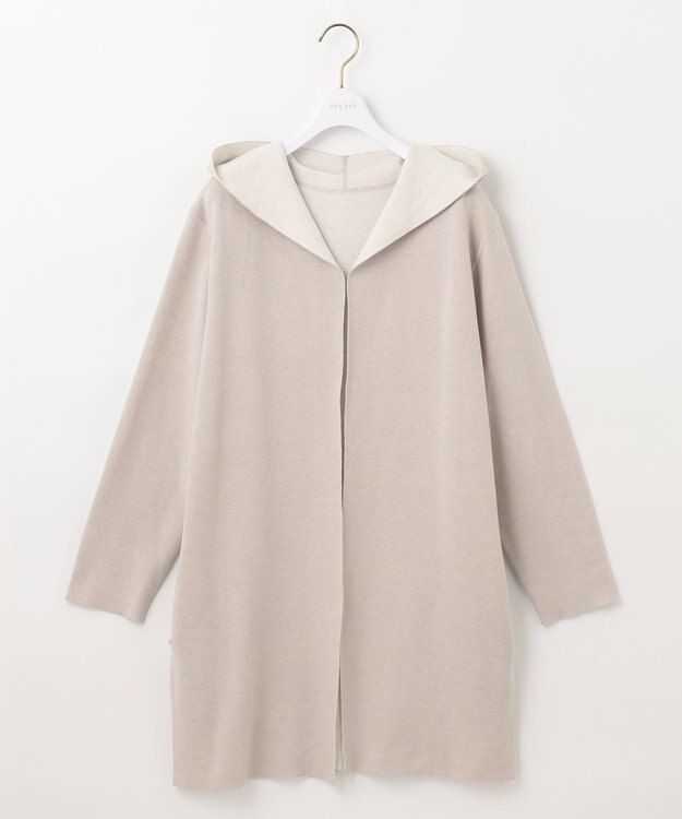 ANY SIS 【2WAY】リバーシブルフーディー アウター ライトベージュ×アイボリー