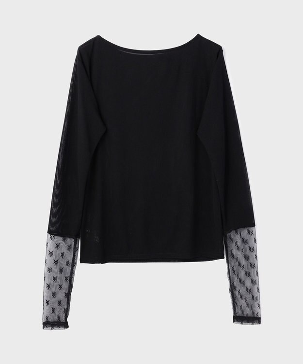 GRACE CONTINENTAL アセテートシアーカットトップ ブラック