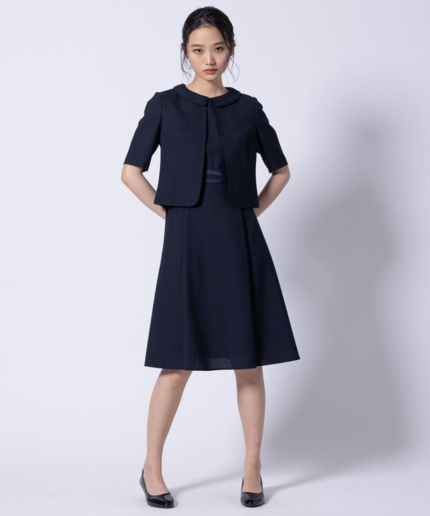 TOCCA 【洗える・消臭】BRIGHT LUMINOUS 半袖ジャケット ネイビー系