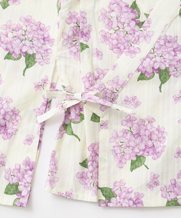 ANY KIDS ショート丈 浴衣 セット オフホワイト×アジサイ