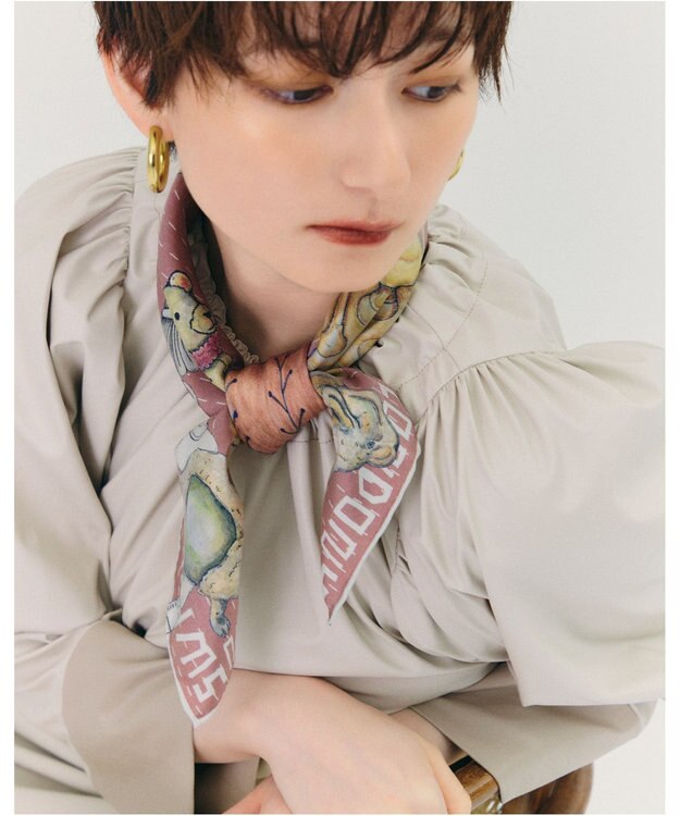 MOONBAT SWASH LONDON 大判シルクツイルスカーフ Trifle 68×68cm 日本製 ピンク