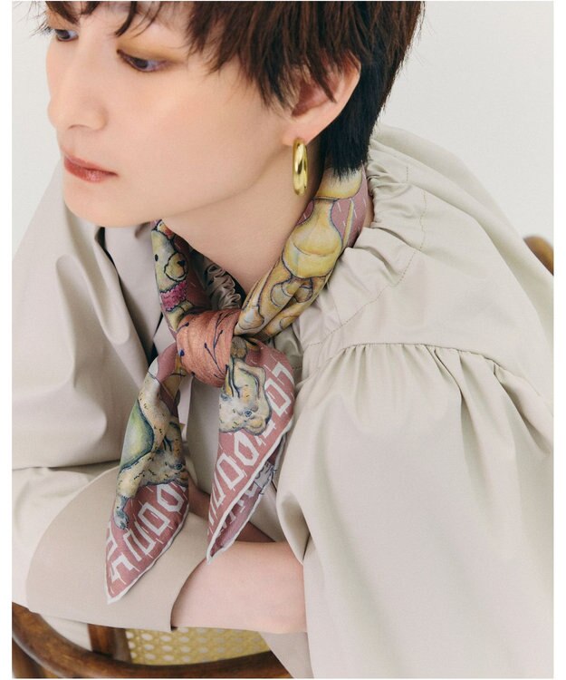 MOONBAT SWASH LONDON 大判シルクツイルスカーフ Trifle 68×68cm 日本製 ピンク