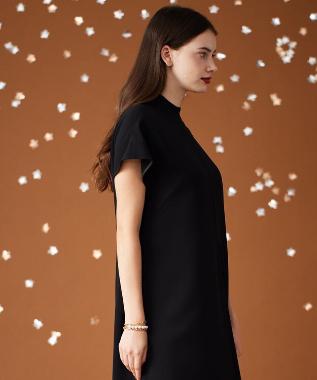 BEIGE， AMELOT / モックネックドレス Black