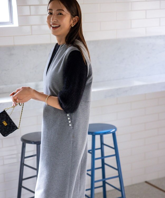 組曲 ナイロンファー半袖プルオーバー ブラック系