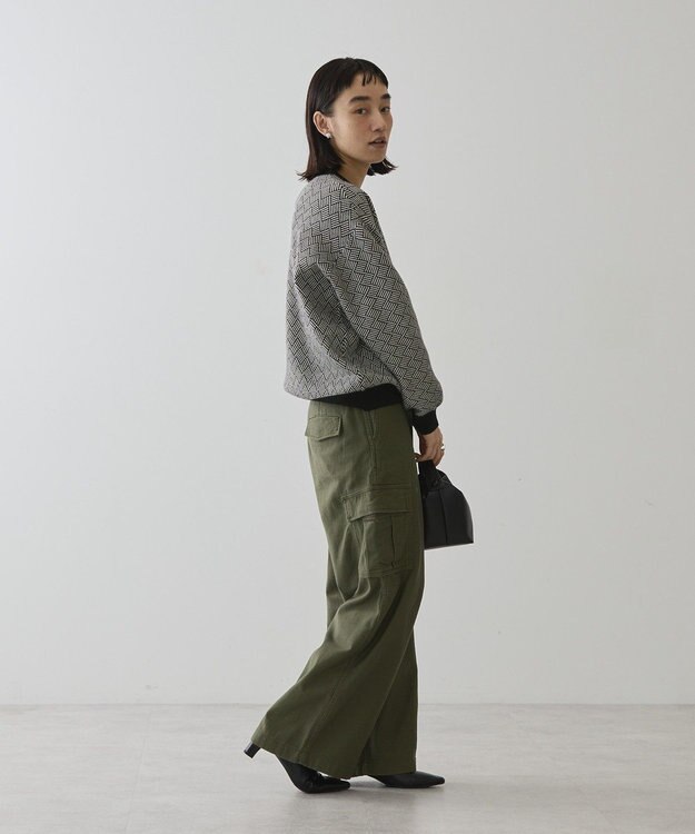 AMERICAN HOLIC バイパチ幾何学柄ニットプルオーバー Black