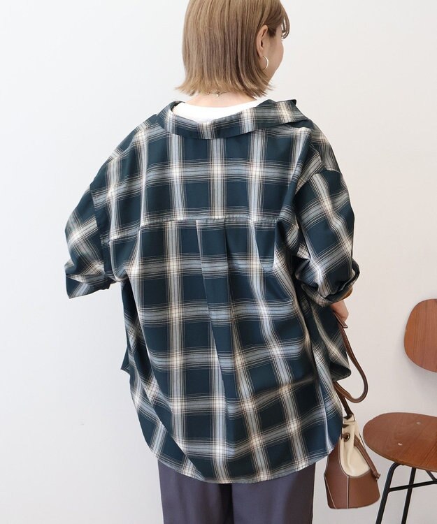 AMERICAN HOLIC イージーケアチェックシャツ【360°着こなしシャツ】 Green