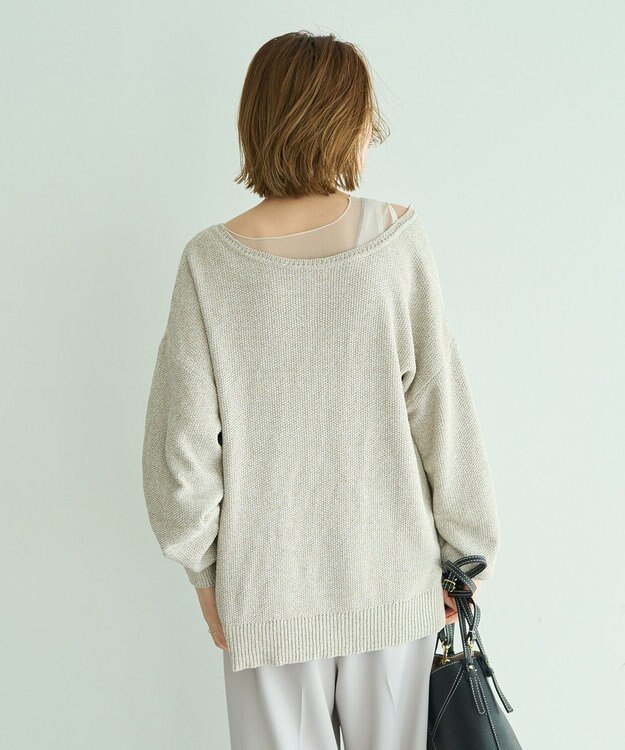 YECCA VECCA 2wayヘンリーネックルーズニット Beige