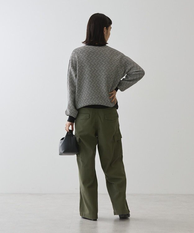 AMERICAN HOLIC バイパチ幾何学柄ニットプルオーバー Black