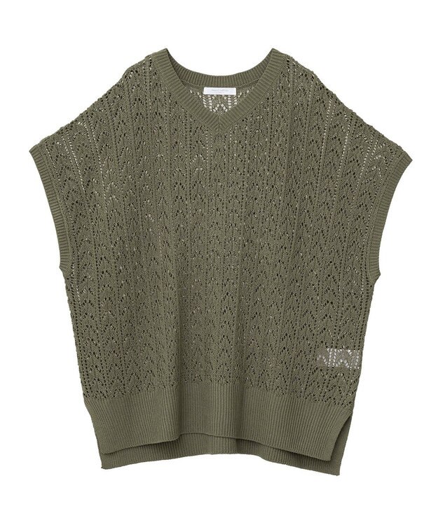 Green Parks 透かし編みニットチュニック Black