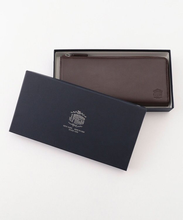 J.PRESS MEN 【MORPHO×J.PRESS】シープゴート ハニーセル長財布(Ｌ字ラウンドファスナー) ダークブラウン系