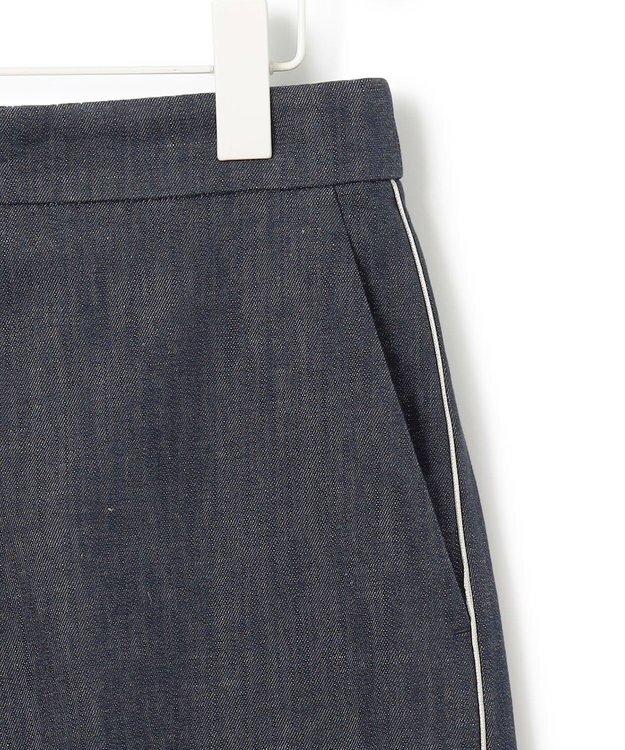 ICB L 【洗える】 コットンリアクティブデニム ワイドストレートパンツ インディゴ系