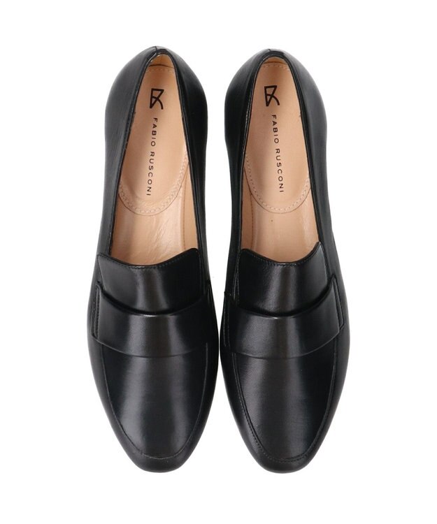 INTER-CHAUSSURES 【FABIO RUSCONI】モカデザインレザーシューズ ブラック