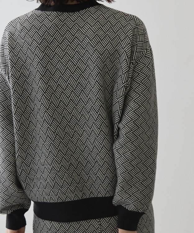 AMERICAN HOLIC バイパチ幾何学柄ニットプルオーバー Black