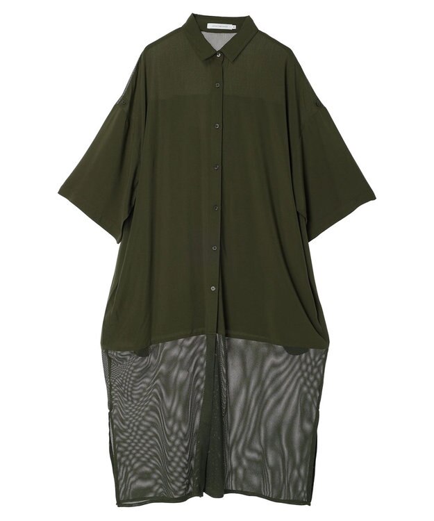 AMERICAN HOLIC サラックールメッシュ切替ワンピース Khaki