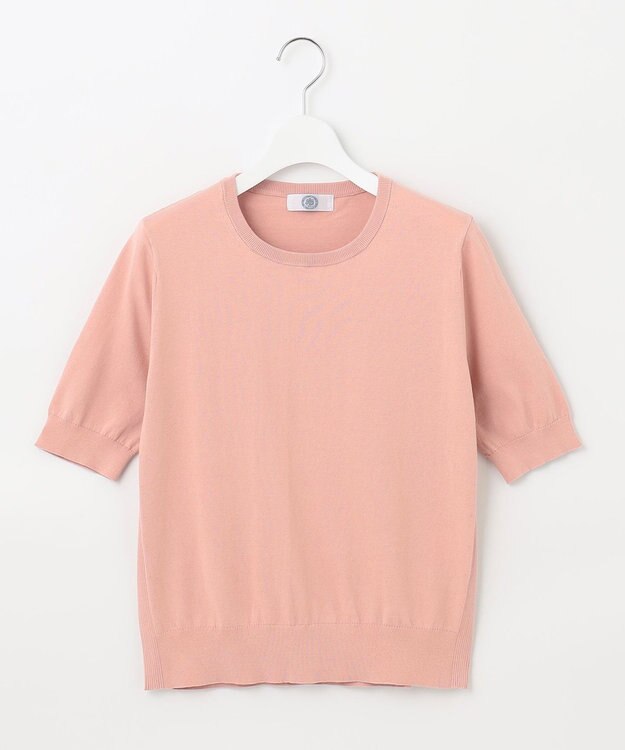 J.PRESS LADIES 【洗える】 BASIC HI-COTTON クルーネック ニット ピンク系