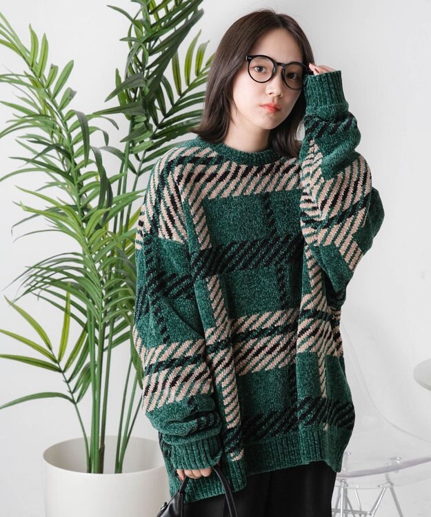 WEGO ベロアモール総柄プルオーバー 柄1