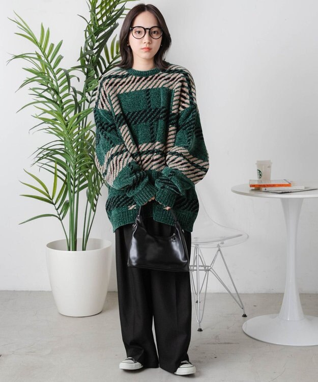 WEGO ベロアモール総柄プルオーバー 柄1