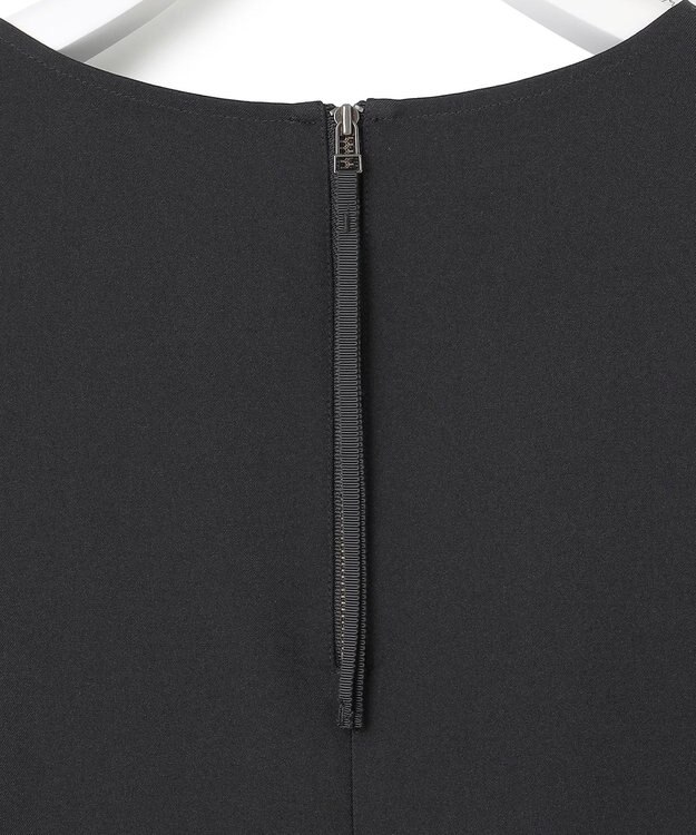 ICB 【洗える】 ウールライクストレッチ ドルマンスリーブワンピース ブラック系