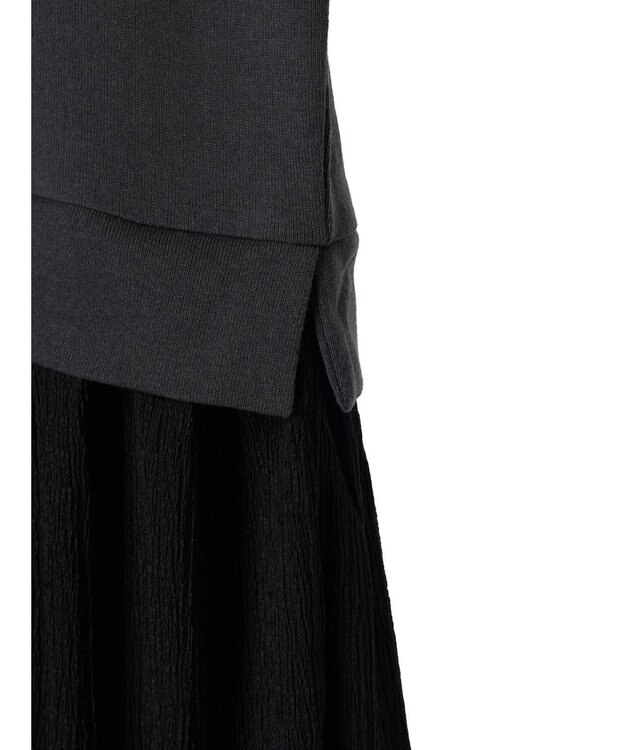 Green Parks カットソー異素材ドッキングワンピース Gray