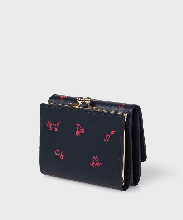 Paul Smith カラードゥードゥル ３つ折りがま口財布 ネイビー