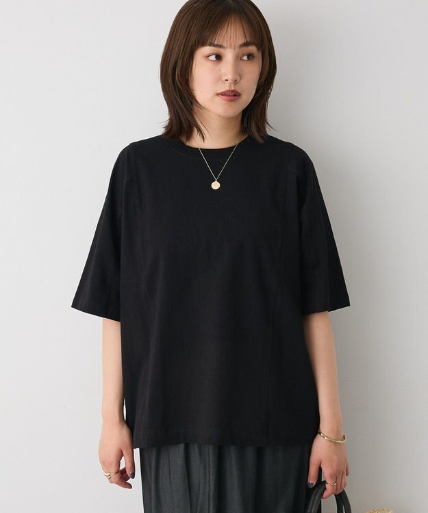 CRAFT STANDARD BOUTIQUE カットクレープワイドキリカエTシャツ Black