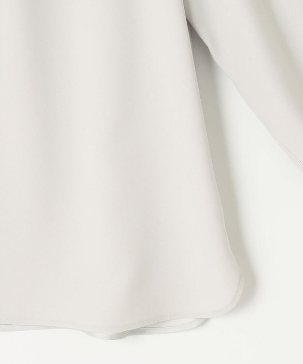 J.PRESS LADIES L 【洗える】ヌーディスバックサテン ボウタイ ブラウス ライトグレー系