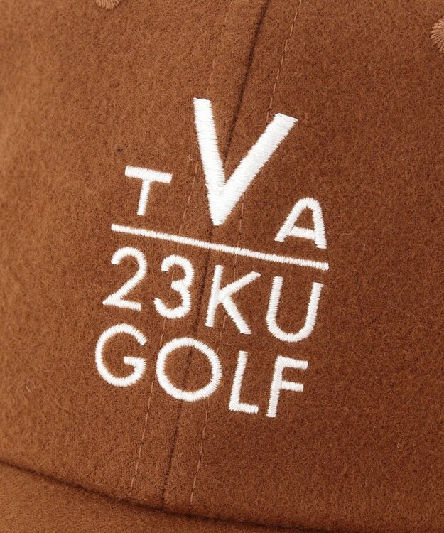 23区GOLF 【UNISEX】フランネル ナンバリング キャップ キャメル系