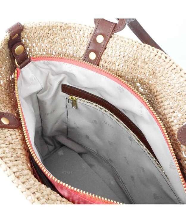 IBIZA ラフィア　セミショルダーバッグ 濃茶