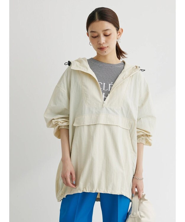 Green Parks ナイロンアノラックブルゾン Ecru