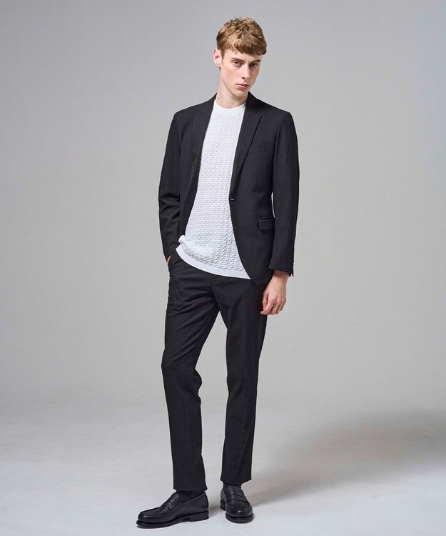 JOSEPH HOMME 新色追加【セットアップ対応】トリコサッカーストレッチ　 ジャケット ブラック系