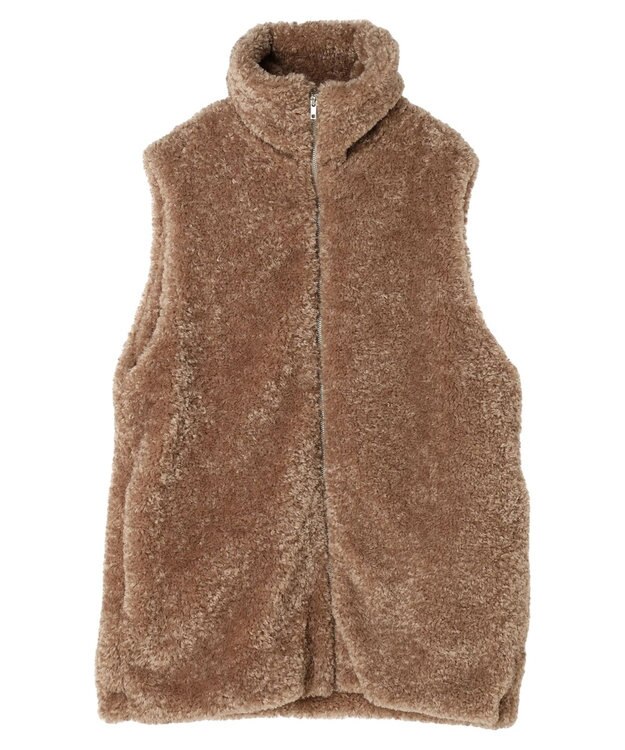 Green Parks ■ＡＪＵＧＡ．×ＧＰ　ファーＺＩＰベスト Gray Beige