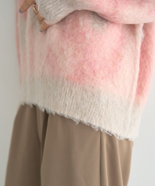 YECCA VECCA フラワー柄シャギーニット Pink