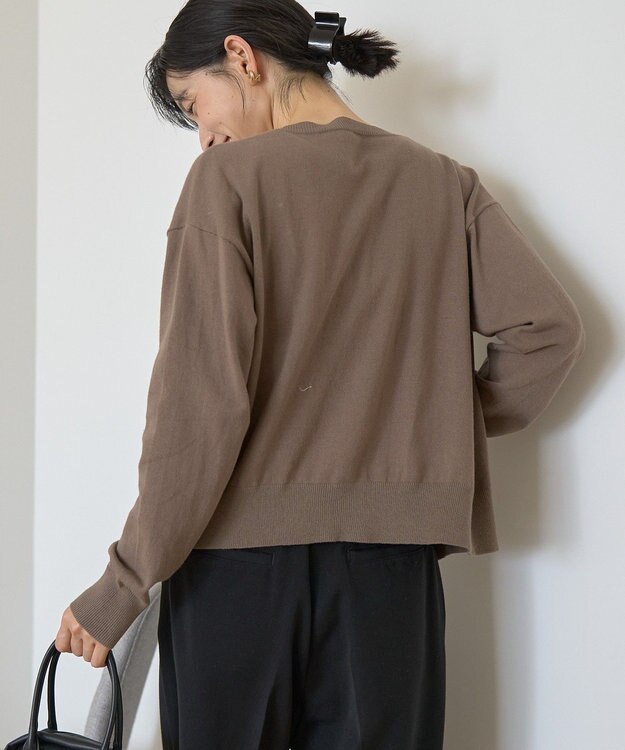 AMERICAN HOLIC コットンブレンドクルーネックカーディガン Mocha