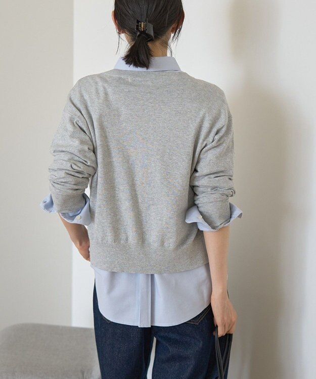 AMERICAN HOLIC コットンブレンドクルーネックカーディガン Gray Mixture