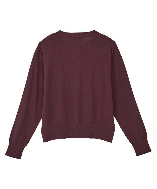 AMERICAN HOLIC コットンブレンドクルーネックカーディガン Bordeaux