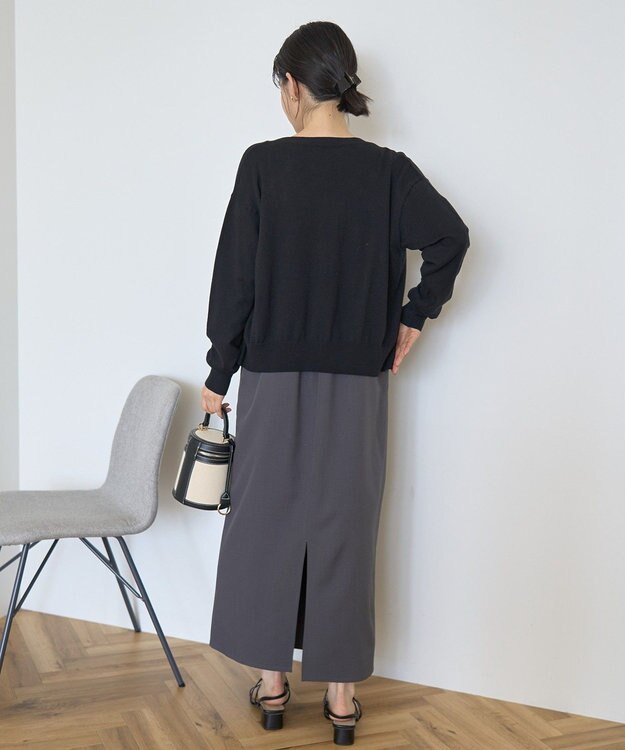 AMERICAN HOLIC コットンブレンドクルーネックカーディガン Black