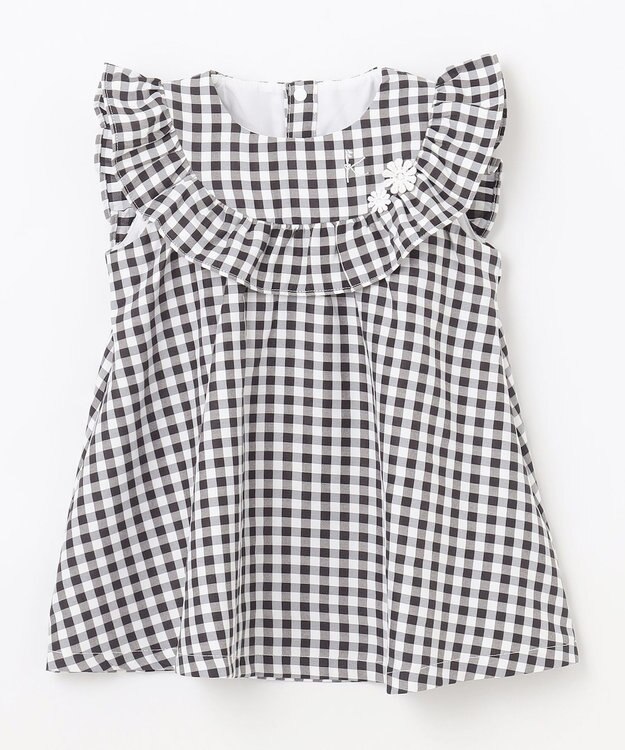 組曲 KIDS 【80-90㎝】ギンガム セットアップ ブラック系3