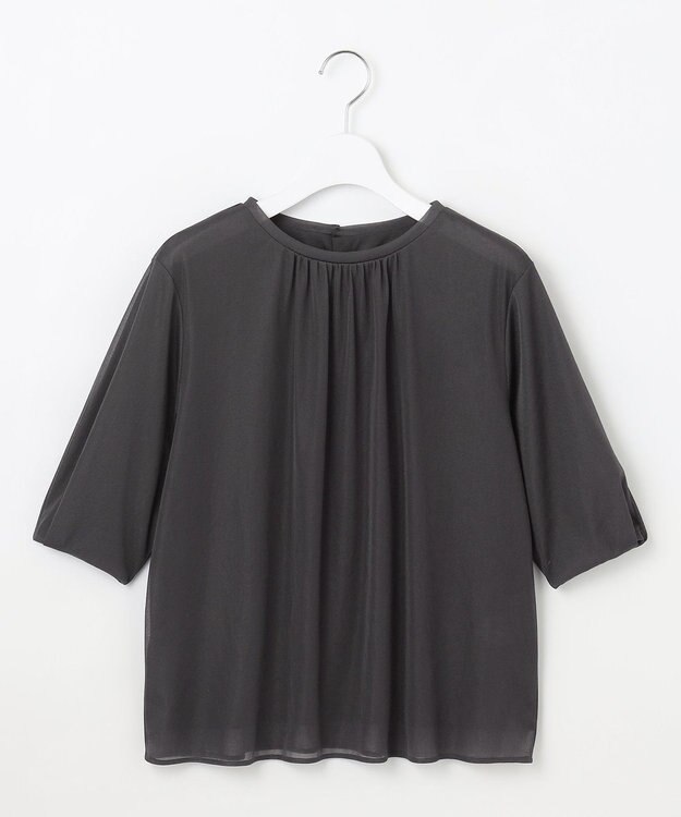 J.PRESS LADIES L シアーレイヤード タックスリーブ カットソー スレート系