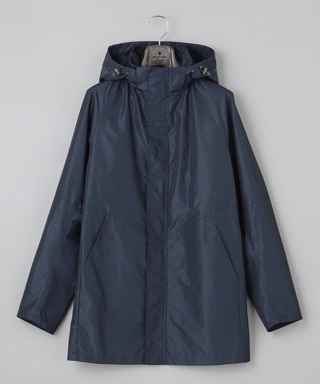 GOTAIRIKU 【ビジネスで着用可】メランジシャンブレー フーデッドブルゾン ネイビー系