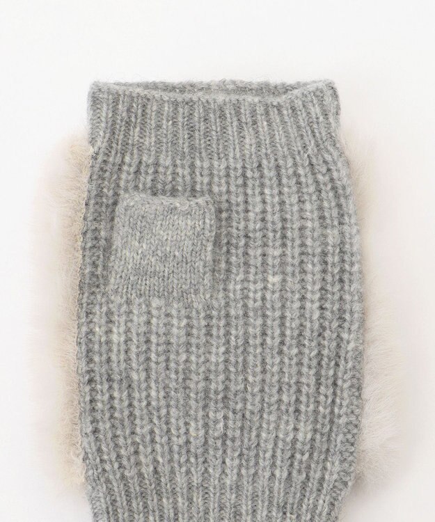 ICB ファー手袋 ライトグレー系