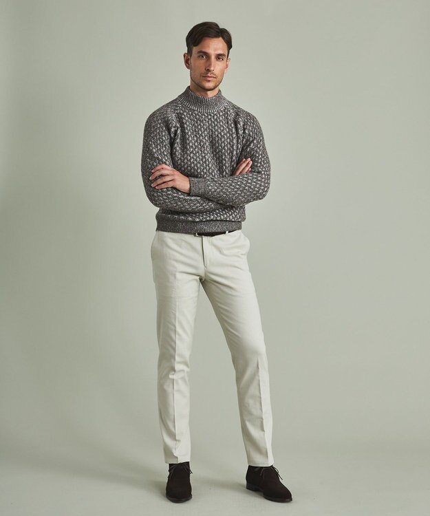 GOTAIRIKU 【LANEROSS】ミドルゲージモックネック ニット ベージュ系8