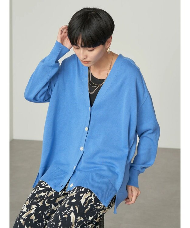 AMERICAN HOLIC ＵＶカットミディニットカーディガン Blue