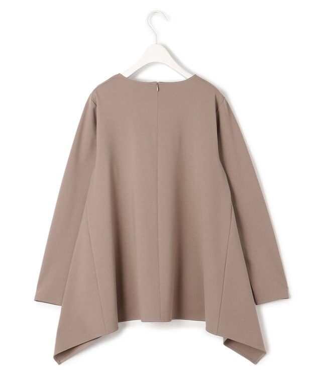 ICB L 【WEB限定・洗える】ヴィスコースストレッチポンチ イレギュラーヘムプルオーバー ブラウン系